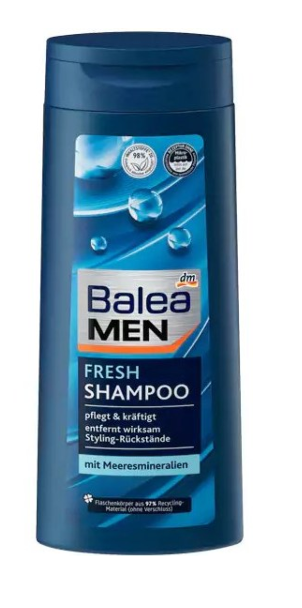 شامپو مردانه بالئا shampoo men fresh دارای کافیین و ضد ریزش 300ml